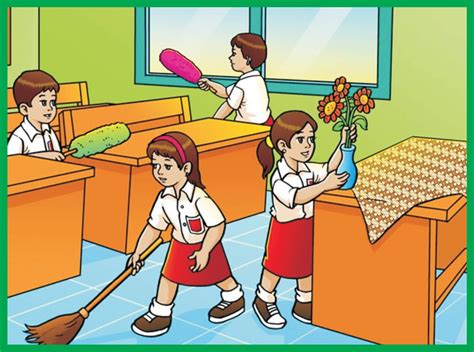 Menjaga Kebersihan Lingkungan Sekolah dan Rumah