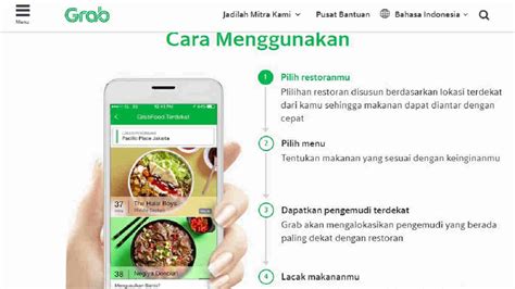 Pemesanan makanan di Grab