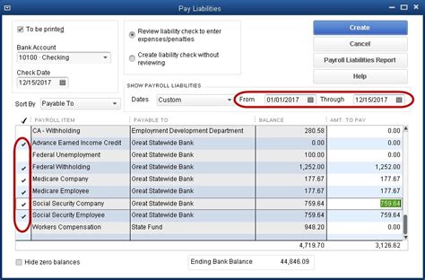 QuickBooks payroll liabilities setting up automatic payment