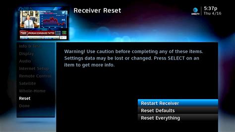 Reset Directv Receiver