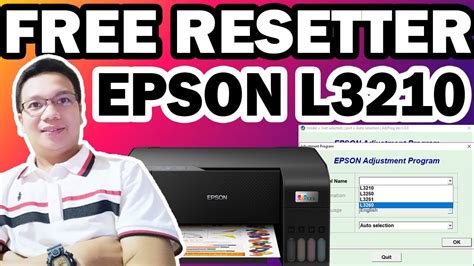 Tampilan aplikasi Resetter Epson L3210