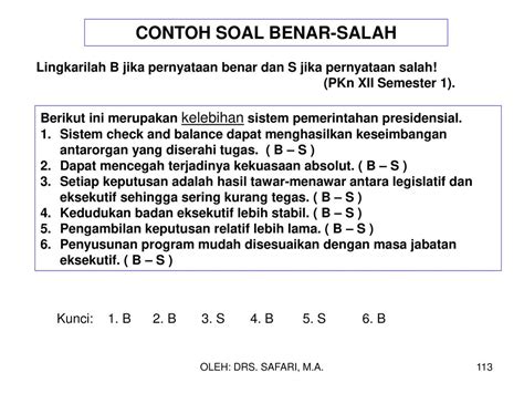 soal benar atau salah