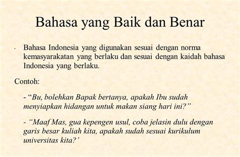 belajar bahasa Indonesia yang baik dan benar