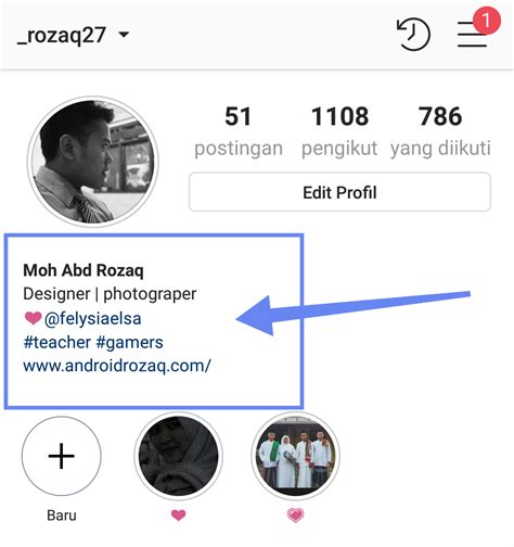 Cara menampilkan kepribadian di bio Instagram
