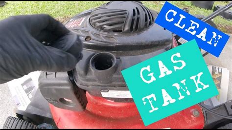 cleaning fuel tank on lawn mower