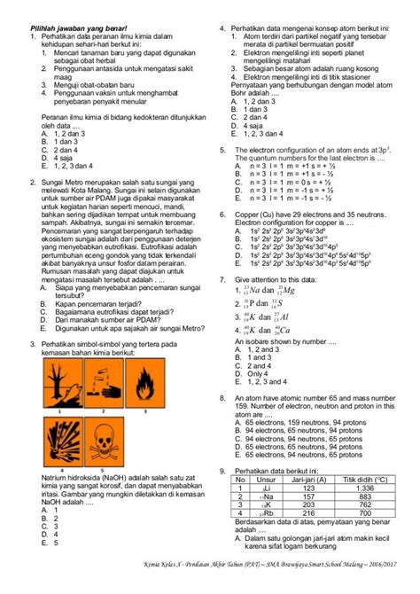 Contoh Soal Kimia Kelas 10