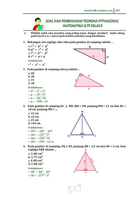 Soal tentang Teorema Pythagoras