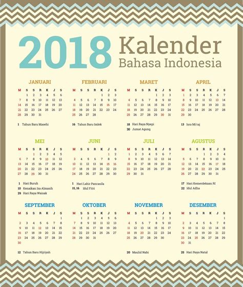kalender bahasa Indonesia
