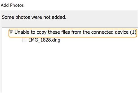 lightroom import error network connection