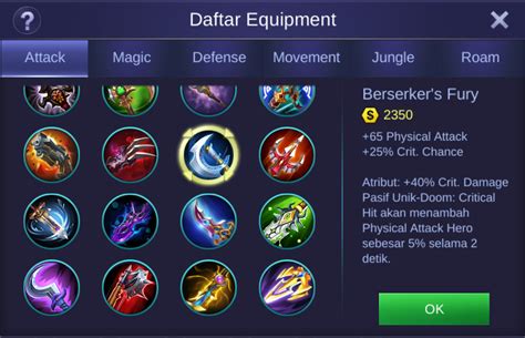 Cara memperkuat equipment mobile legend