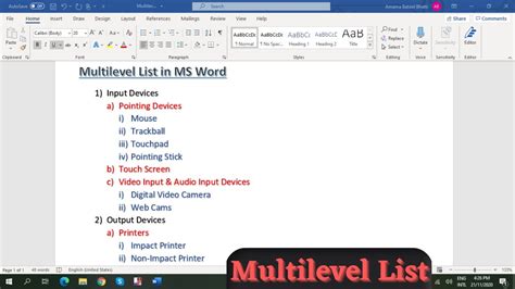 multilevel list numbering error