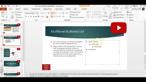 multilevel list presentation