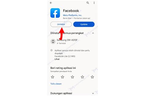 reinstall aplikasi facebook
