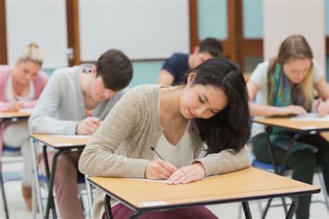 student taking exam