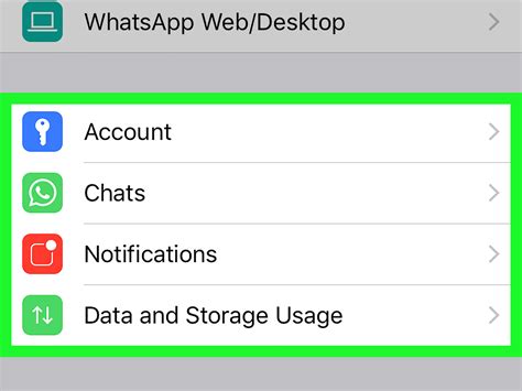 whatsapp setting