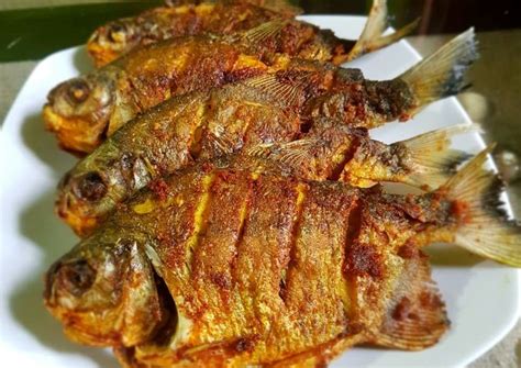 bawal goreng merecongi ikan indonesia