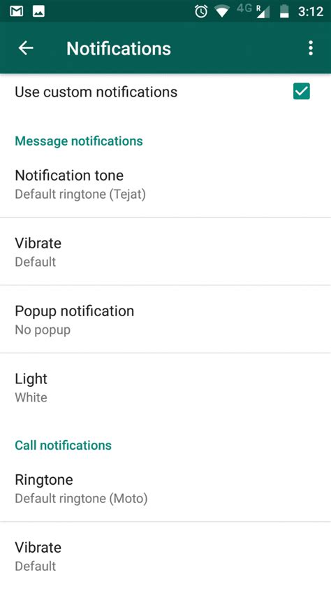 whatsapp custom notification