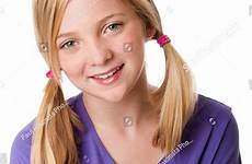 pigtails girl cute teenager happy beautiful hair freckles blond teen shutterstock isolated stock default alamy search
