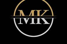 mk logo gold letter vector template initial