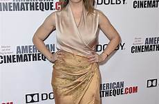 alyssa milano dress glamour cinematheque american gold high brings slit thigh glossy oozed champagne bohemian paired wrap chic skirt style