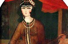 persian qajar women iranian painting instruments ancient dynasty iran islam oil islamic music lady collection instrument stringed government playing painted