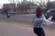 twerking girl road ukraine car motorcyclist camera off woman sleazy crash moments brunette side before eye his