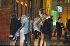 saturday party revellers drunk manchester christmas mad friday eye show partying man night clubs their brits after they woman spill