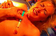 injection saline breast torture