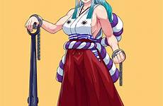 piece hair horns yamato body weapon bare multicolored safebooru breasts edit hakama long original delete options resize shimenawa viewer aqua