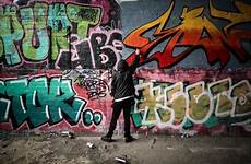 graffiti spray painting wall artist teenage austockphoto stock