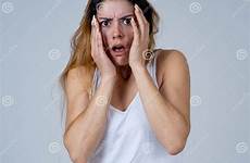 scared shocked emotions human looking woman young fear expressions attractive portrait preview horror