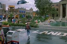 future back flying cars dezeen technology movie background town square skyways landing ground along painted while film sign travel closer