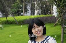 pregnant woman japanese asian young alamy stock outdoor beautiful