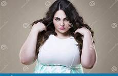 fat angry woman overweight beige plus female body background fashion model size preview