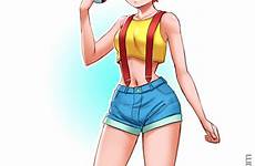 misty pokemon mleth pokémon shorts anime newgrounds short denim hair kasumi green meme know suspenders safebooru related respond edit knowyourmeme