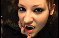 vampire female girls fangs bizarre teeth hot