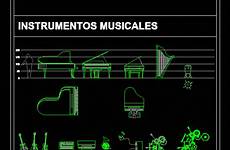 autocad dwg block instruments musical cad