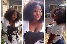 nigeria boobs biggest breast girl big her nigerian flaunts lady
