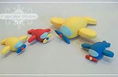 fondant cupcake stylist topper helicopter airplanes