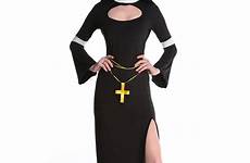 nun halloween costume sexy catholic outfit cosplay dress costumes fantasy monk church sister slim priest item clothes adult woman clothing