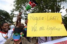 gay kenya nigerian nigeria lgbt rights men kenyan february arrested were anti law nairobi commission outside high gitari lesbianism soccer