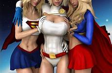 super deviantart supergirl power girl powergirl trio woman dc girls women anime female 3d rule34 superheroine comics comic breasts superman