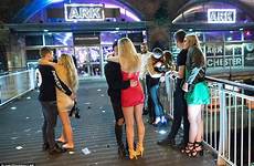 saturday drunk night manchester party christmas revellers after clubs group nightclub outside chaos each other friday city mad hundreds spill