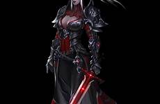 sword artstation sorcery female warrior fantasy armor character characters knight dark elf drow fighter zhou greatsword choose board