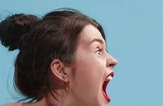 screaming woman angry female face emotional studio young background blue crying stock emotions preview crasy
