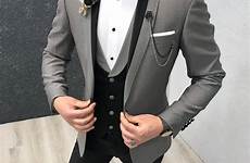 tuxedo slim fit gray men wedding suit suits grey groom mens designer tuxedos prom modern gentwith outfit cromulent outfits indian