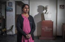 activist kavita krishnan communist disturbed offices photographed