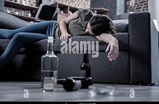 drunk woman sofa alamy sleeping stock sleepy lying