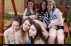 group girls teenage happy alamy