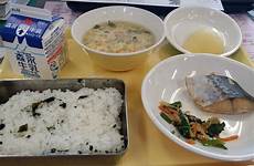 japanese school lunches rice month looks soup wakame seaweed teriyaki mackerel sawara milk spanish yattatachi